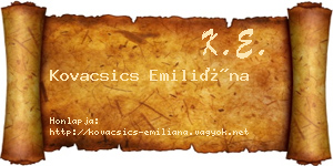 Kovacsics Emiliána névjegykártya
